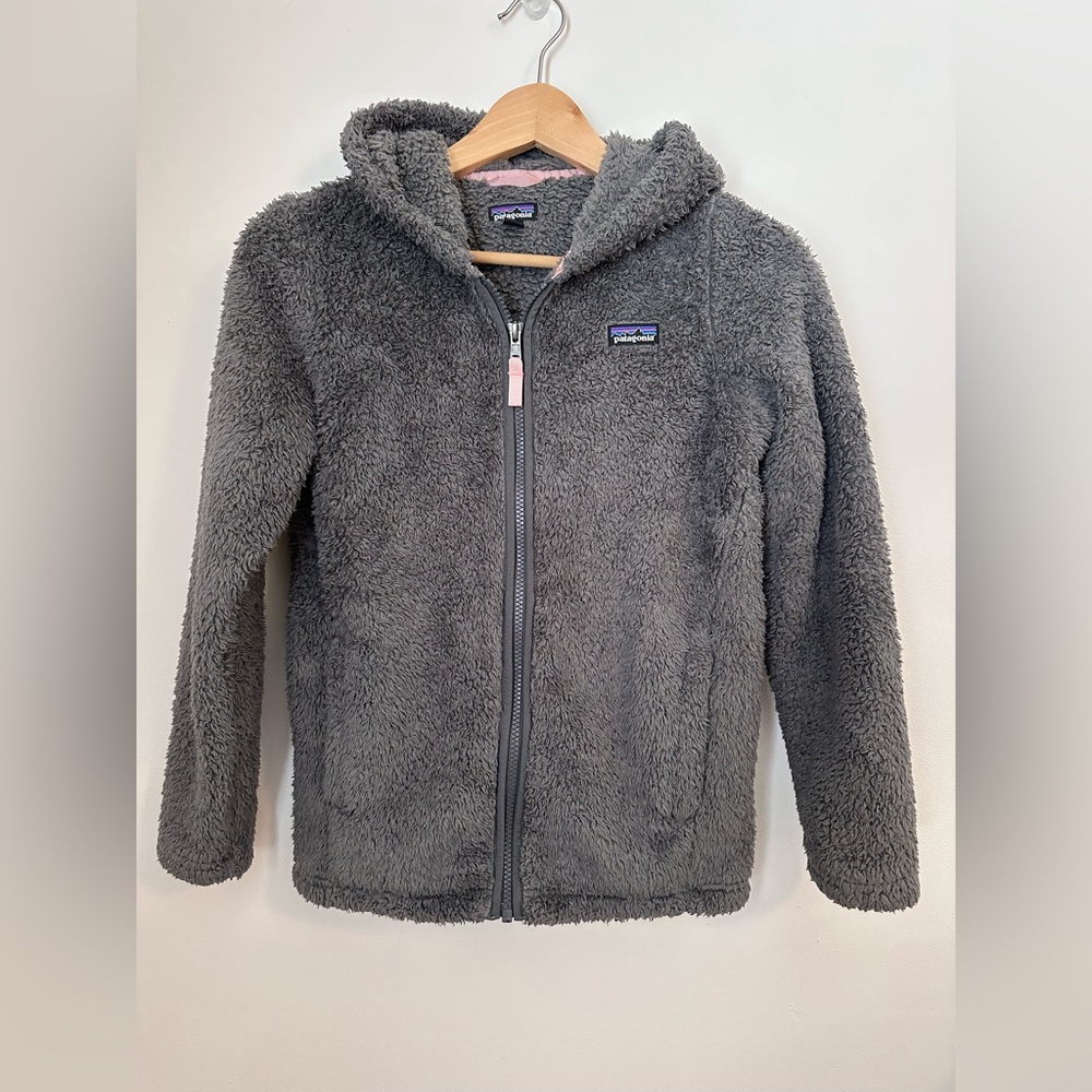Patagonia Los Gatos Hooded Fleece Hoodie Forge Grey Girls Size L 12